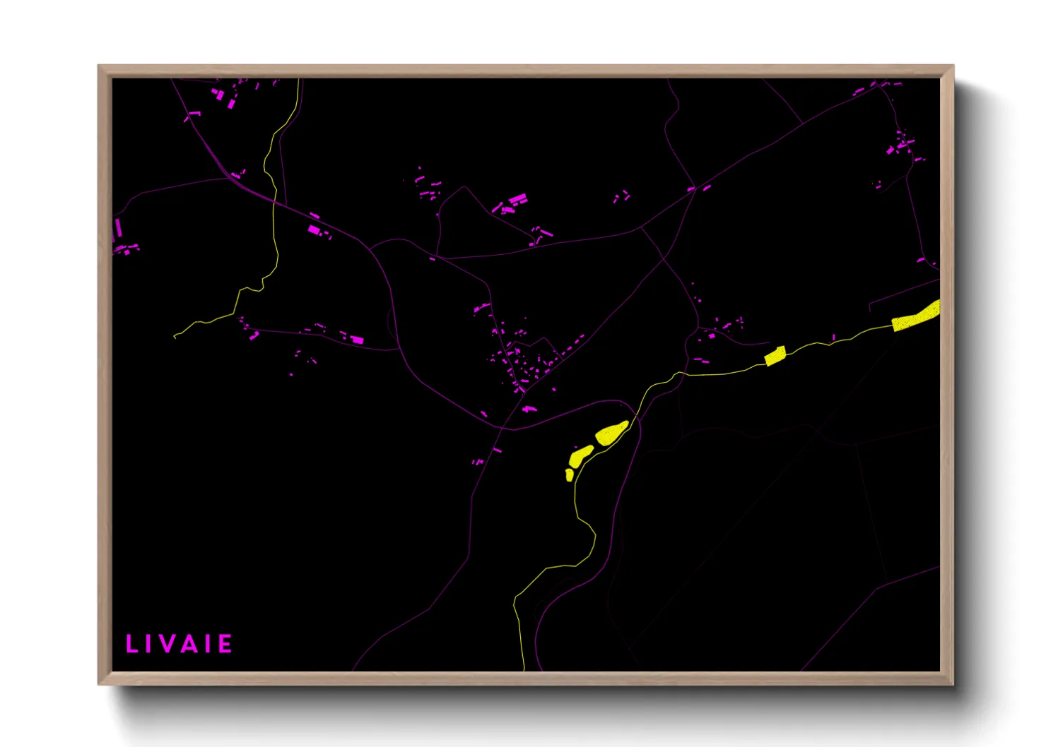 Une affiche de carte sur Livaie