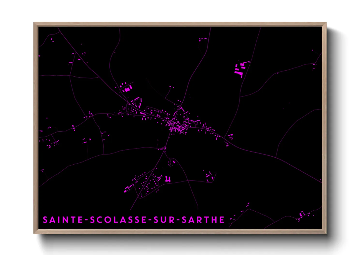 Une affiche de carte sur Sainte-Scolasse-sur-Sarthe
