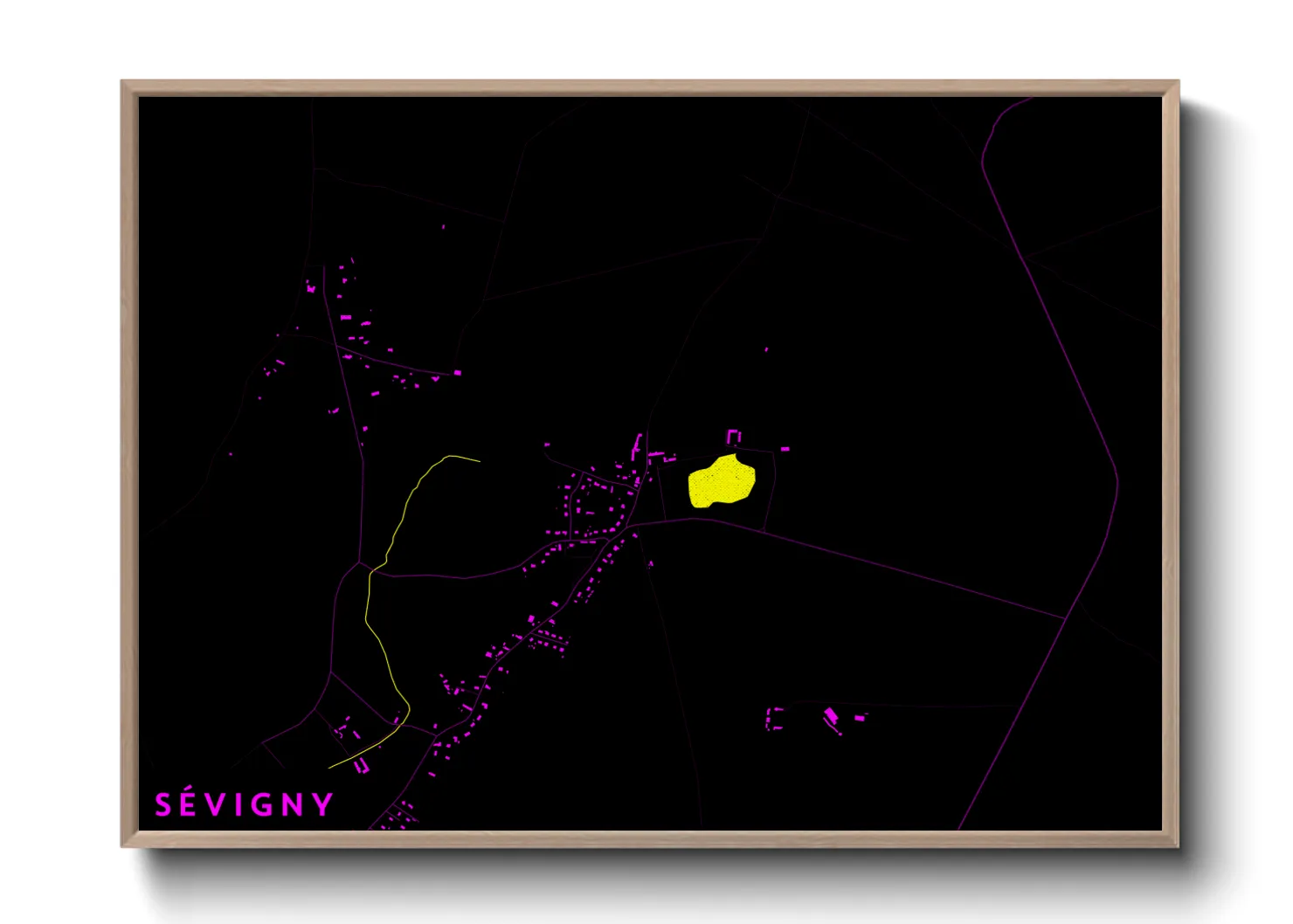 Une affiche de carte sur Sévigny