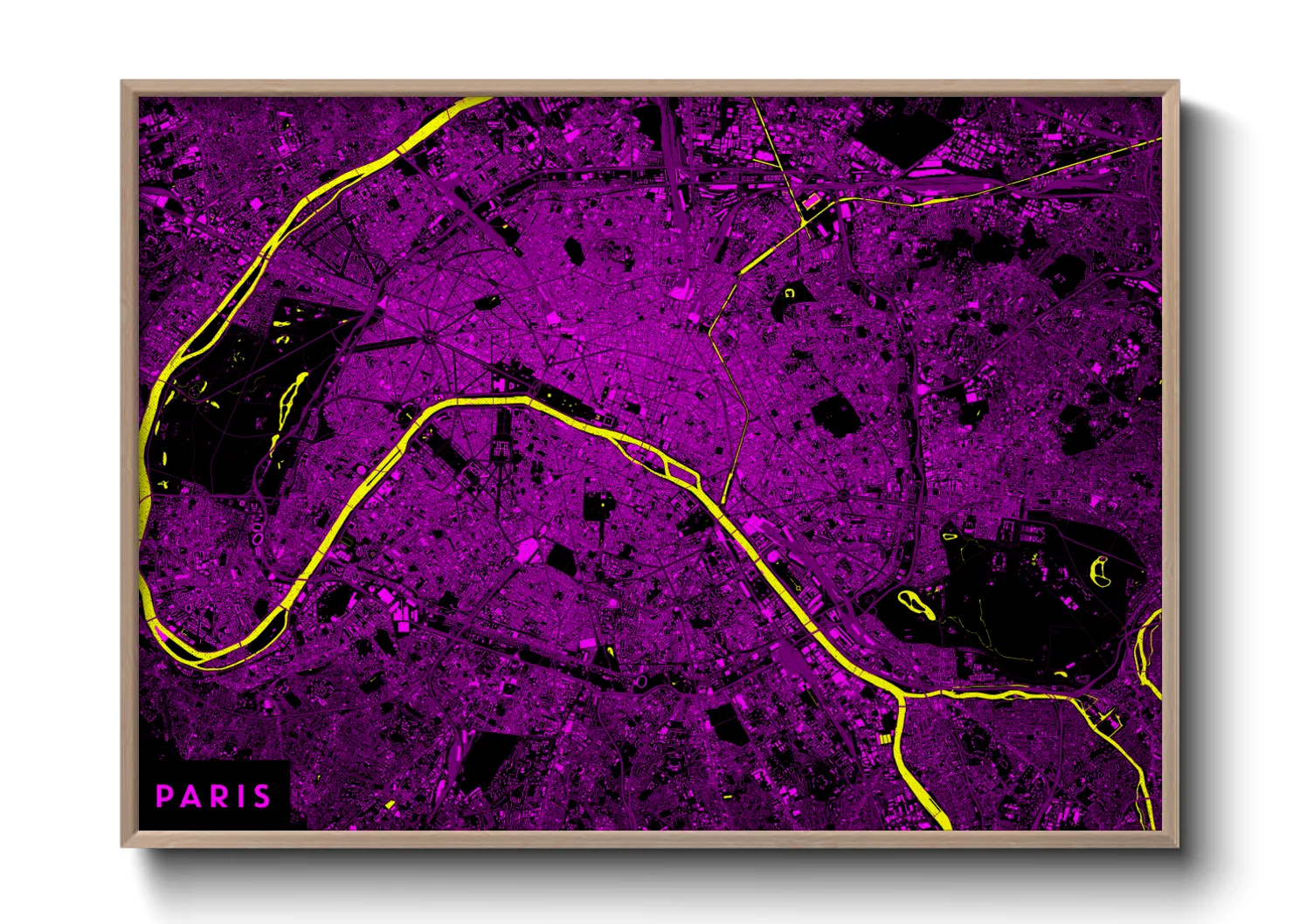 Une affiche de carte sur Paris