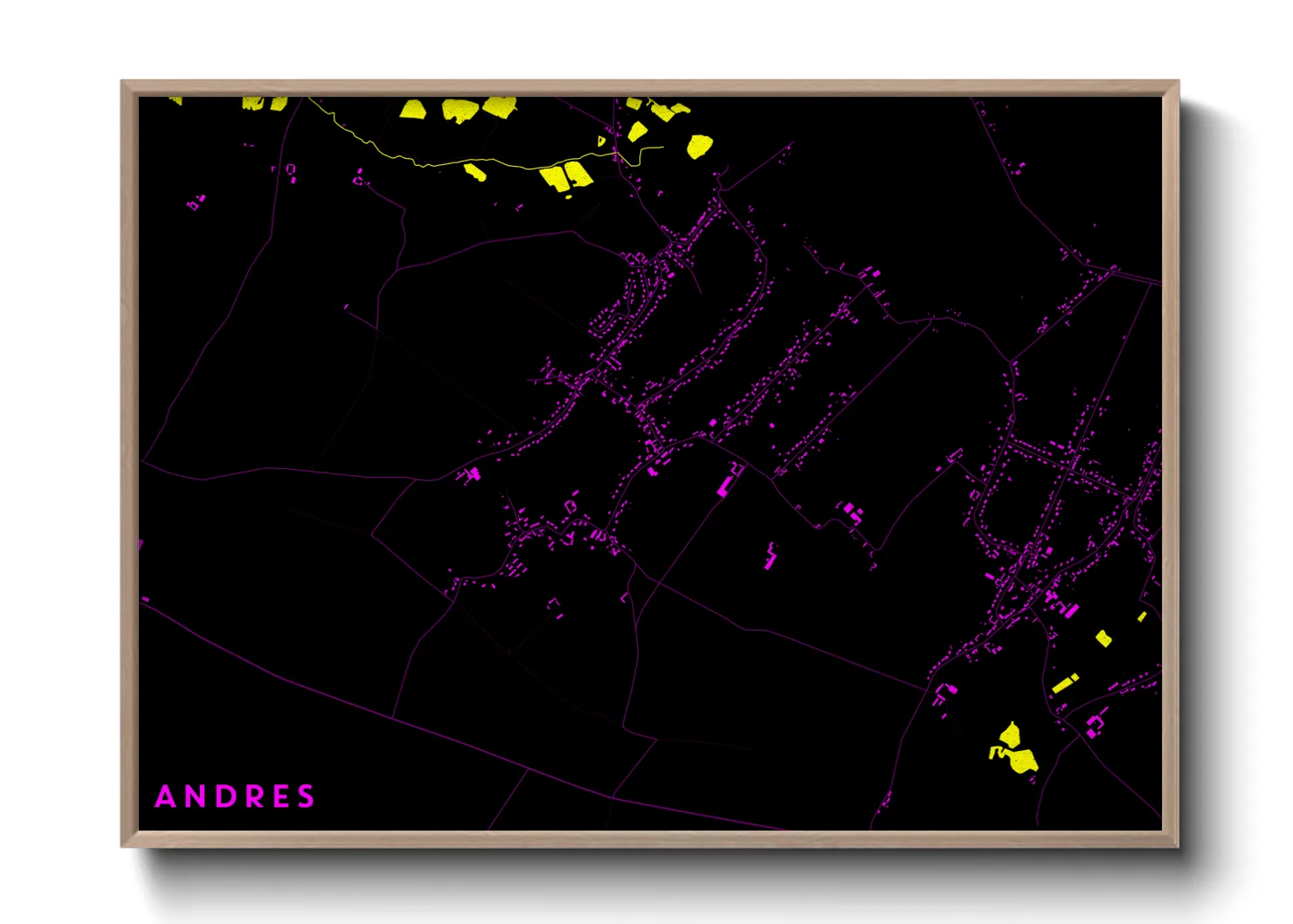 Une affiche de carte sur Andres