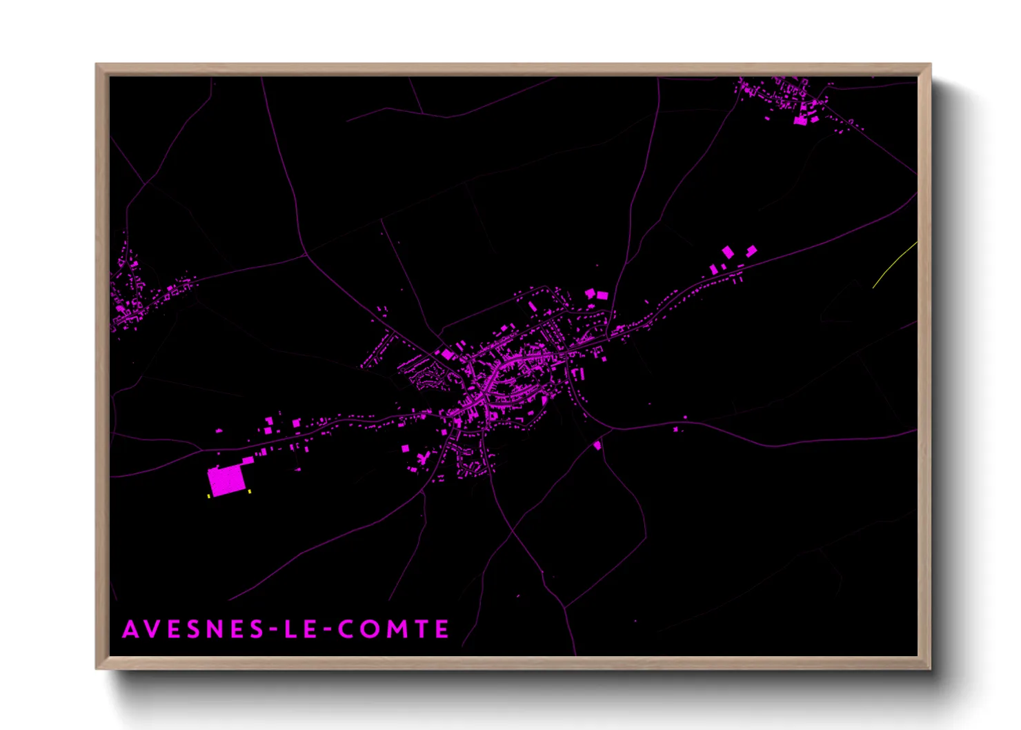 Une affiche de carte sur Avesnes-le-Comte