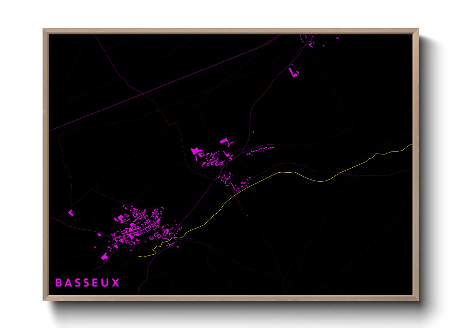 Une affiche de carte sur Basseux