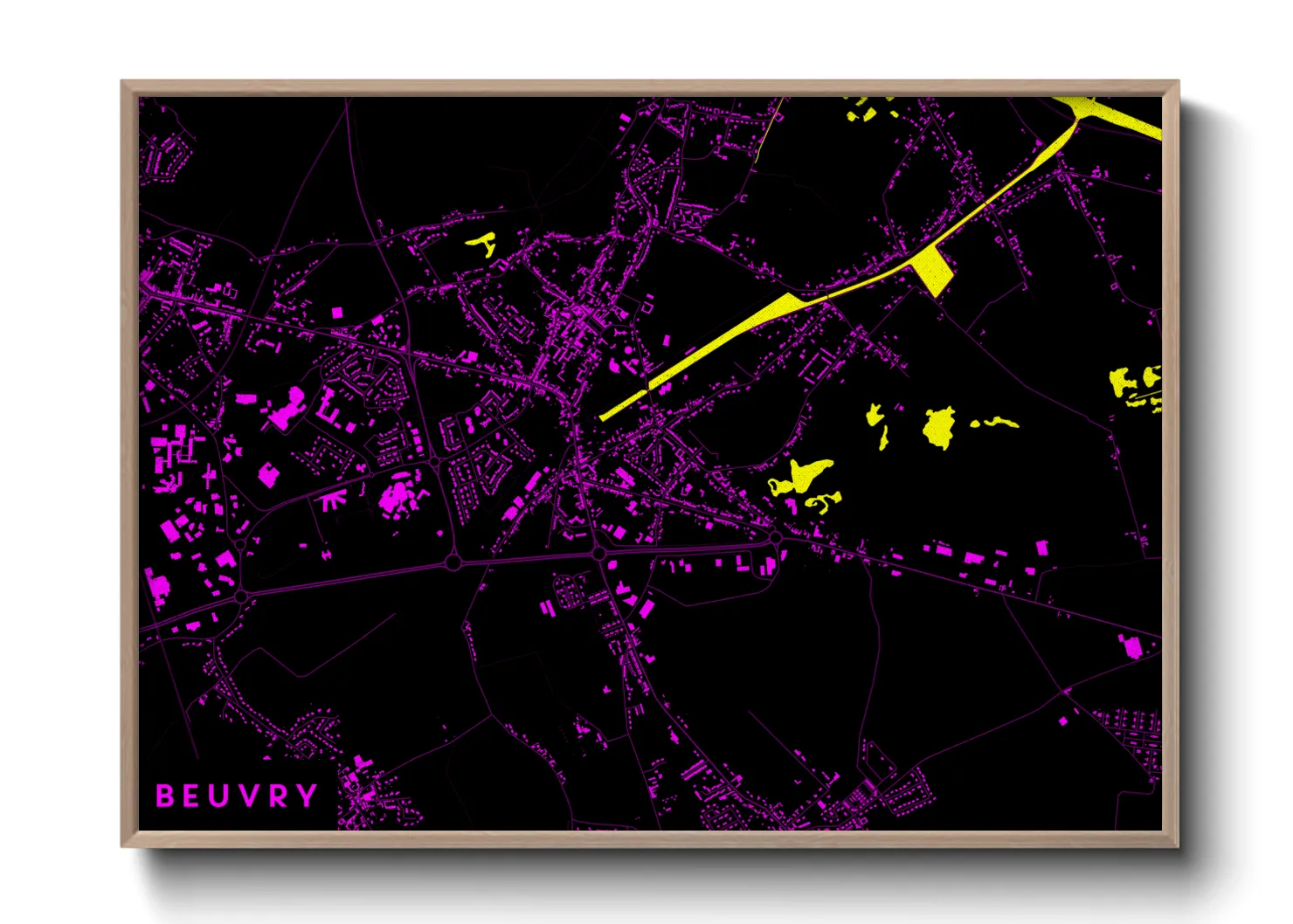 Une affiche de carte sur Beuvry