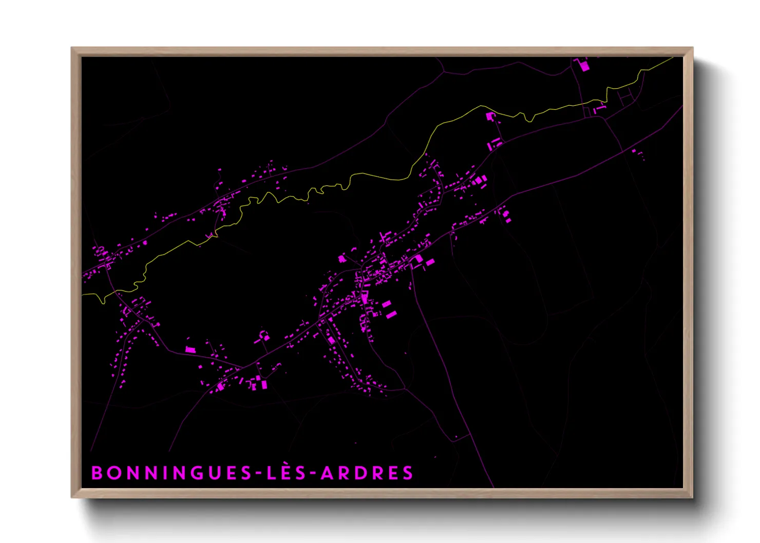Une affiche de carte sur Bonningues-lès-Ardres