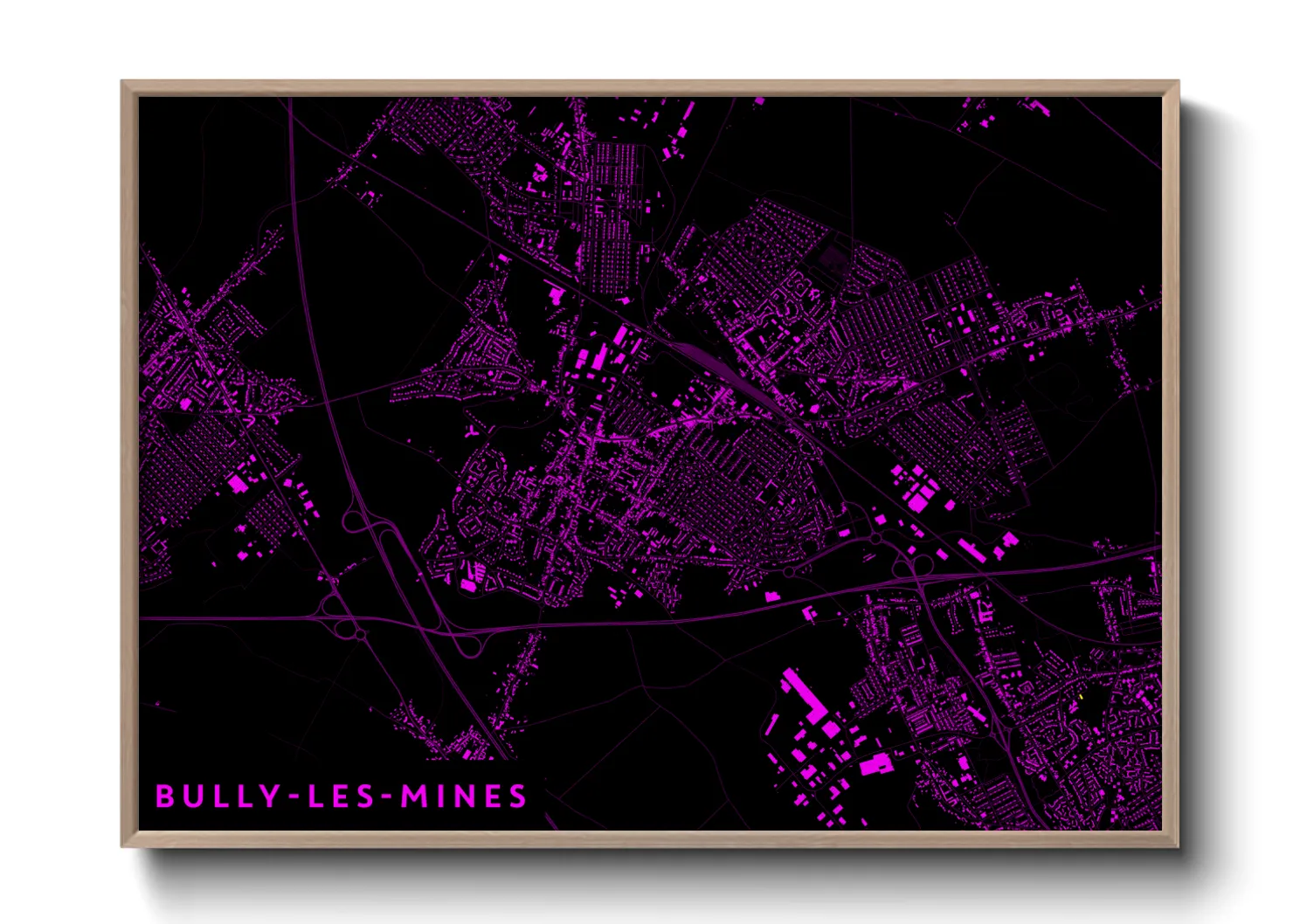 Une affiche de carte sur Bully-les-Mines
