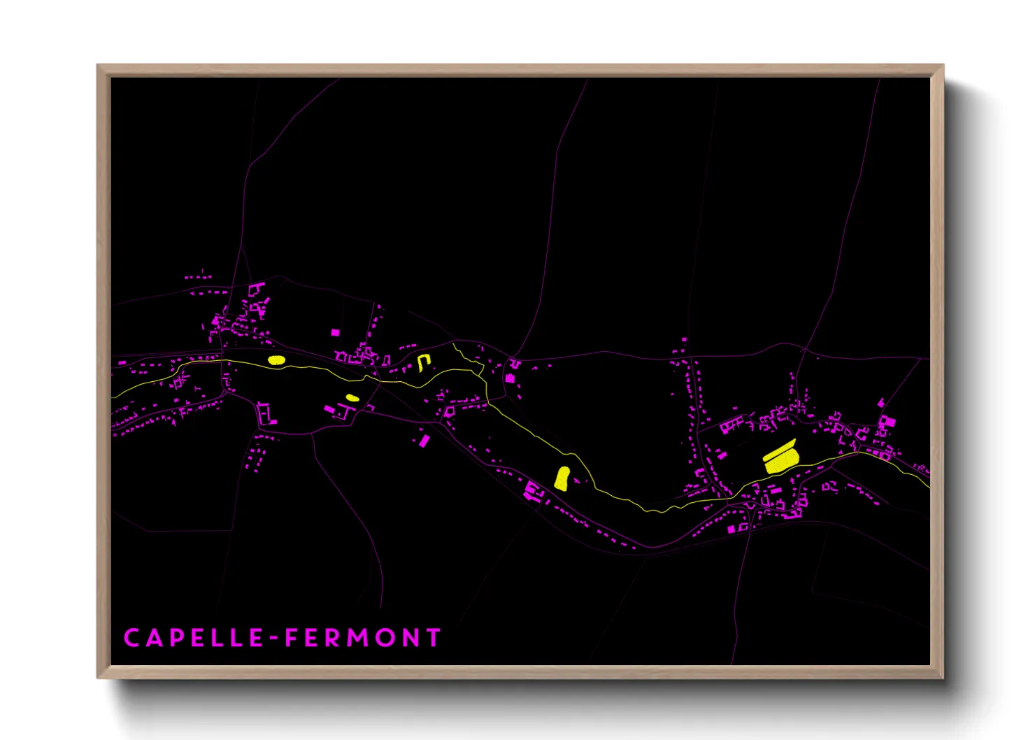 Une affiche de carte sur Capelle-Fermont