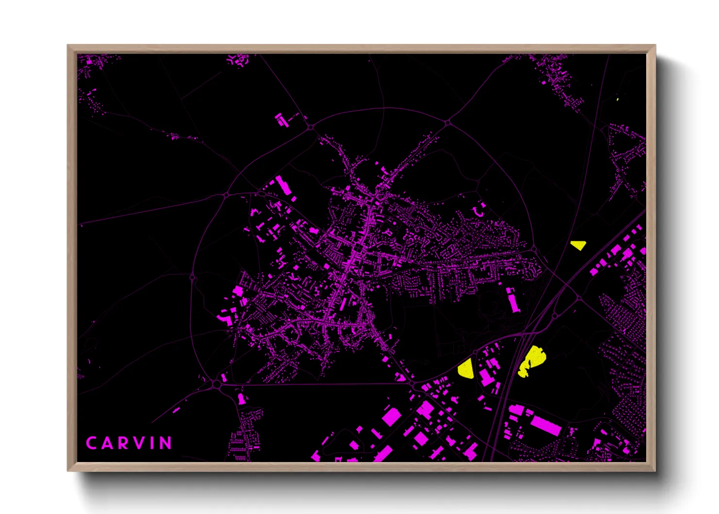 Une affiche de carte sur Carvin