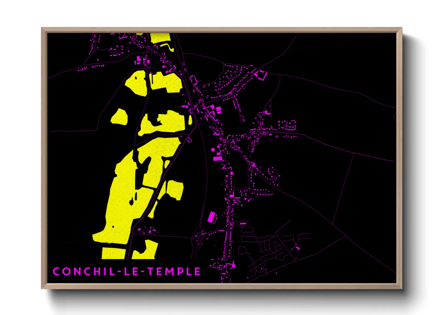 Une affiche de carte sur Conchil-le-Temple