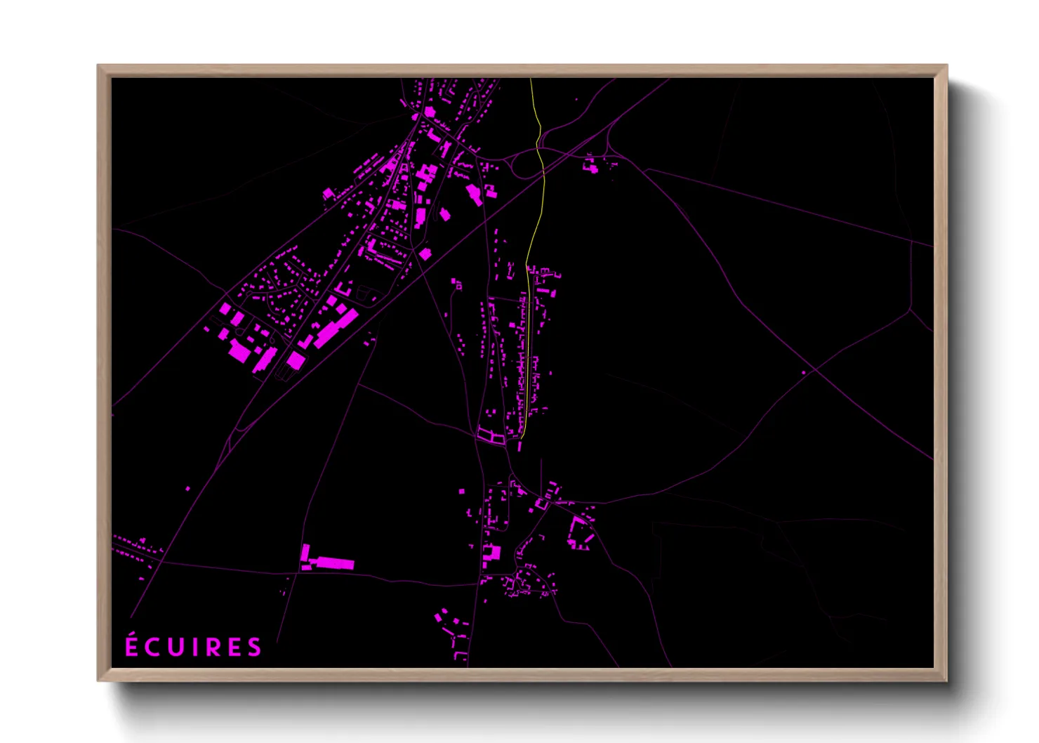 Une affiche de carte sur Écuires