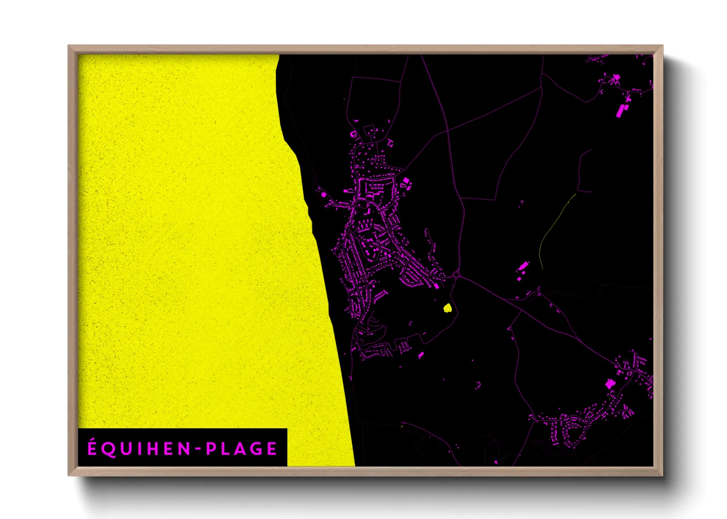 Une affiche de carte sur Équihen-Plage