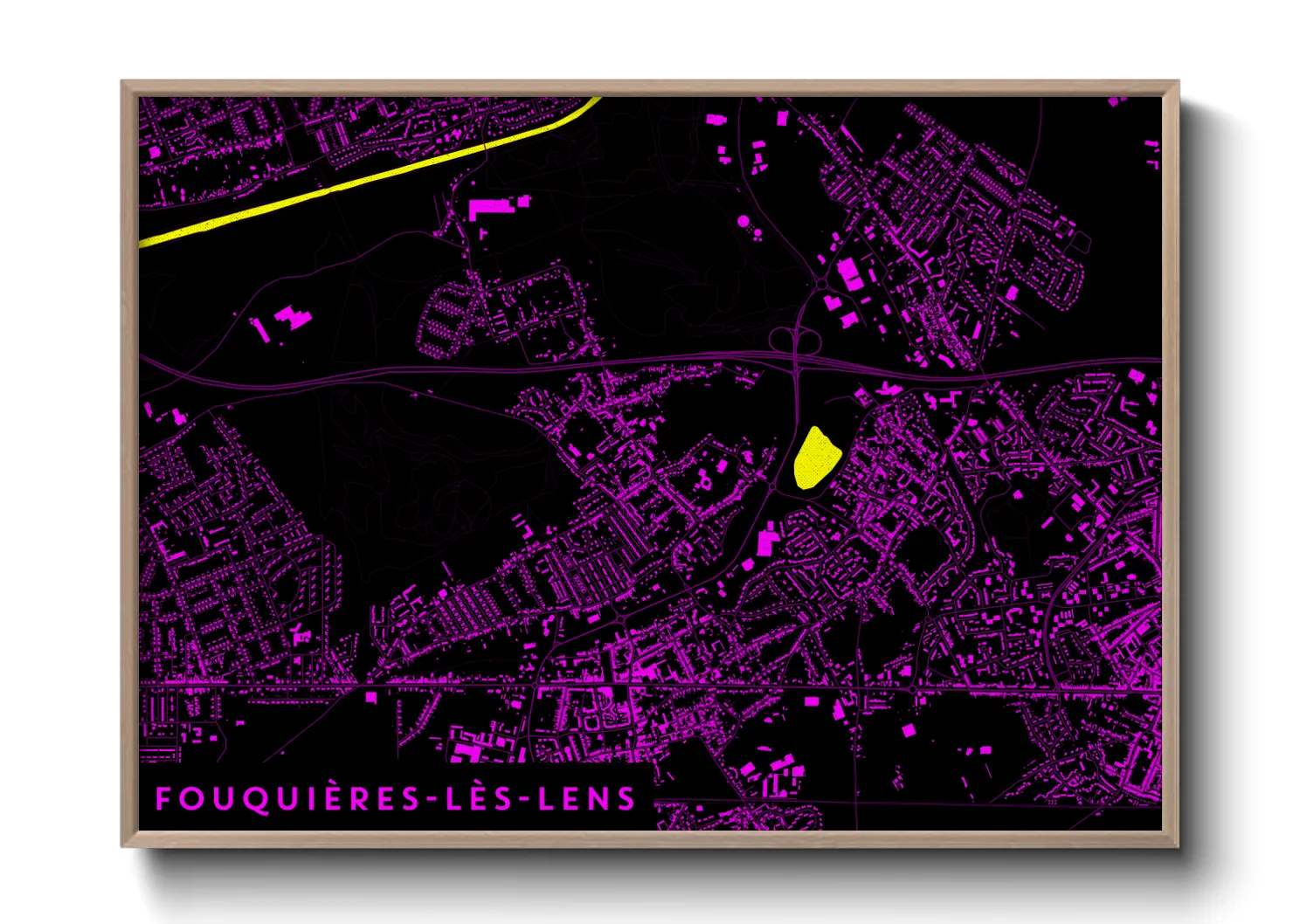 Une affiche de carte sur Fouquières-lès-Lens