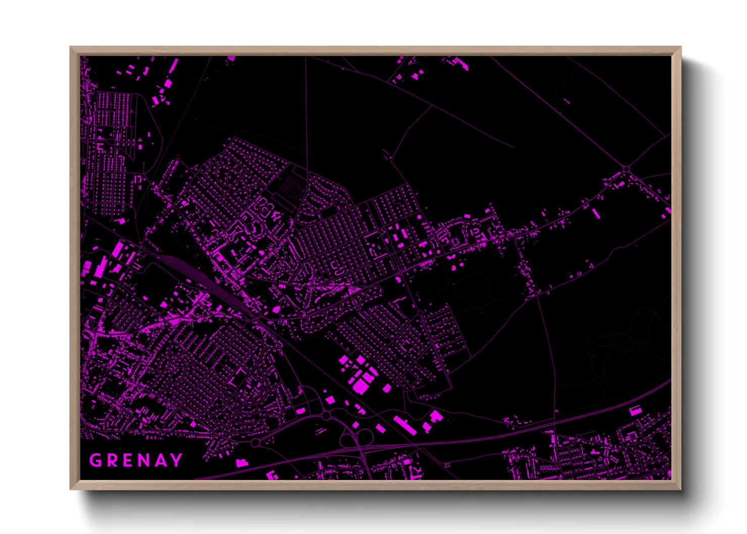 Une affiche de carte sur Grenay
