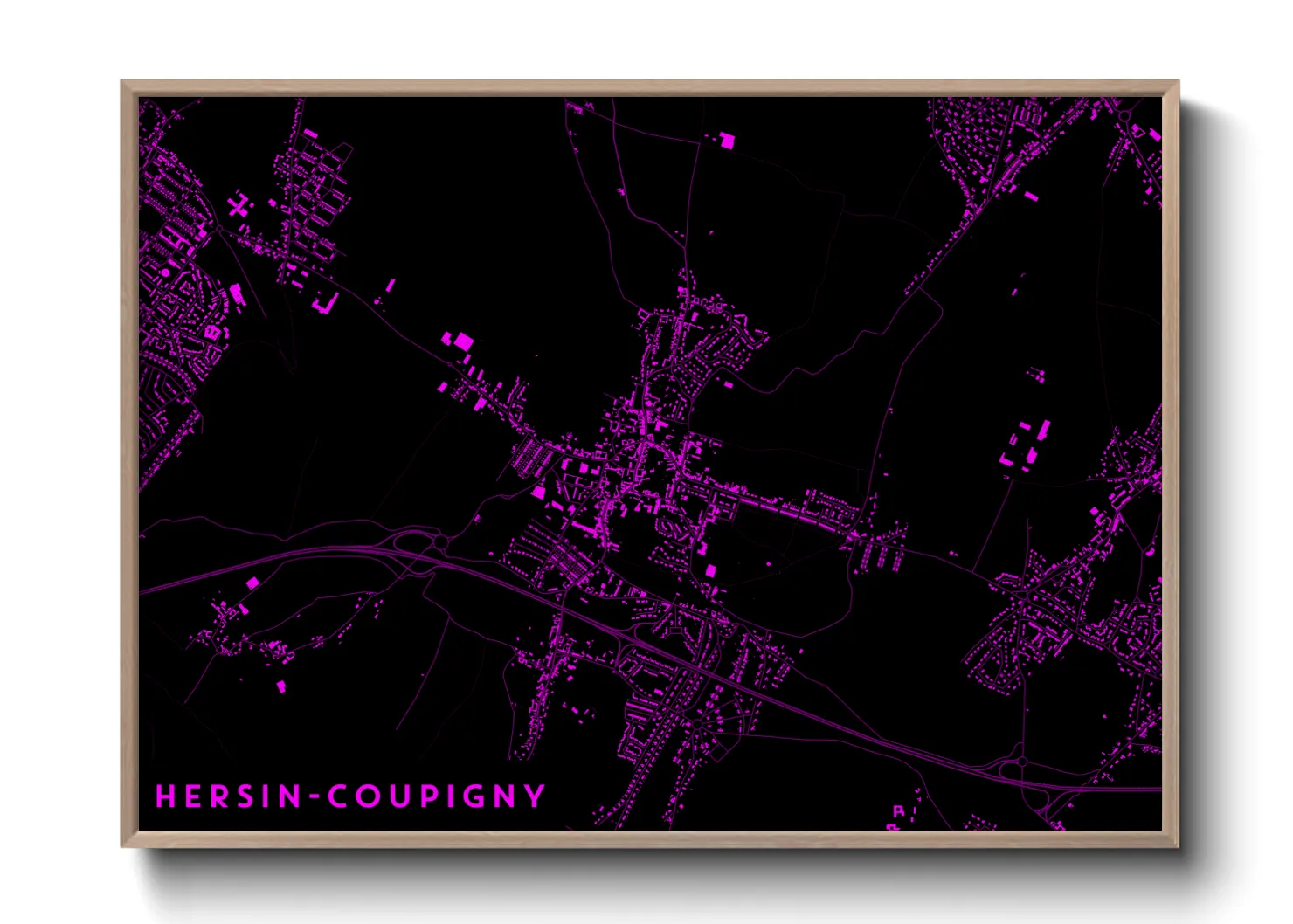 Une affiche de carte sur Hersin-Coupigny