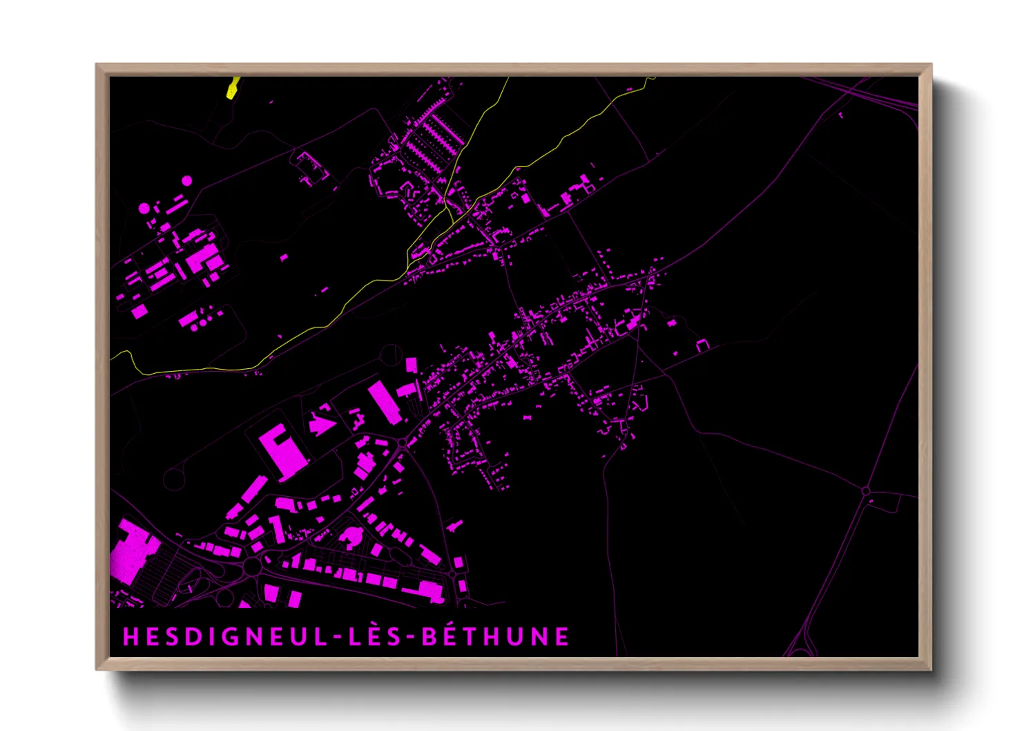 Une affiche de carte sur Hesdigneul-lès-Béthune