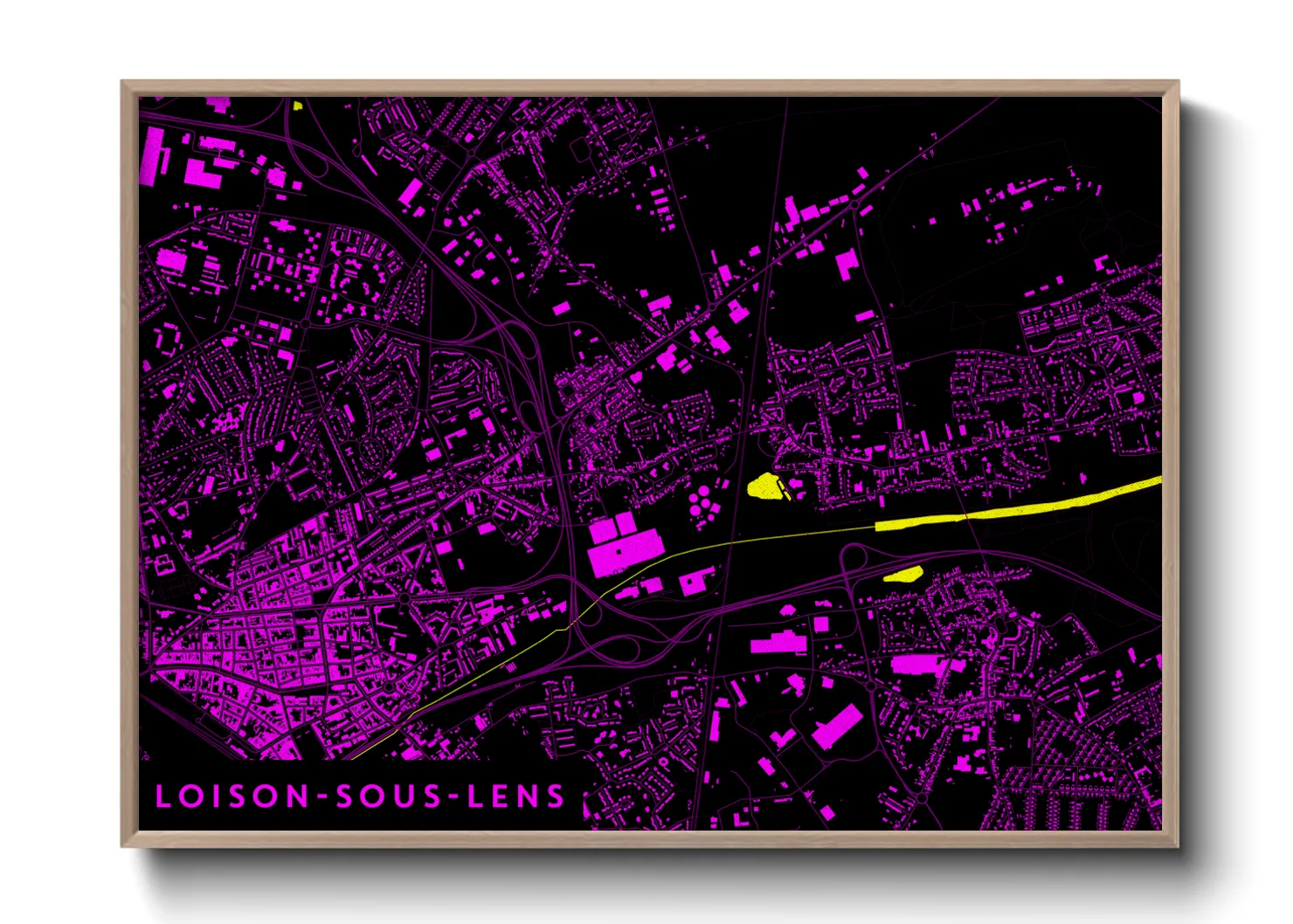 Une affiche de carte sur Loison-sous-Lens