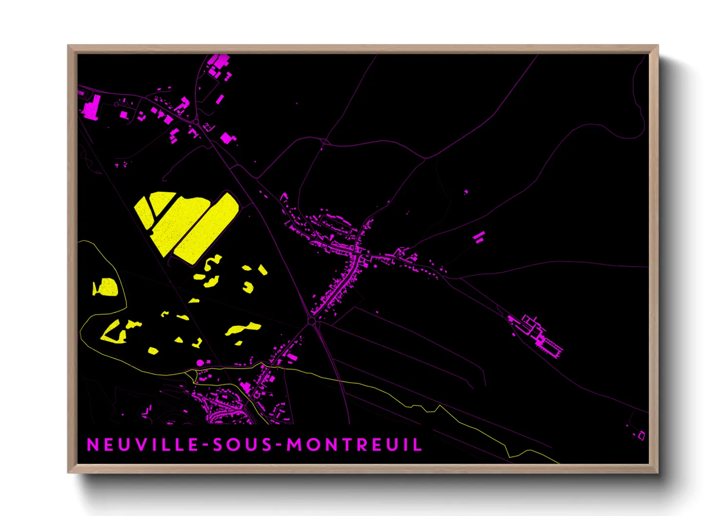 Une affiche de carte sur Neuville-sous-Montreuil