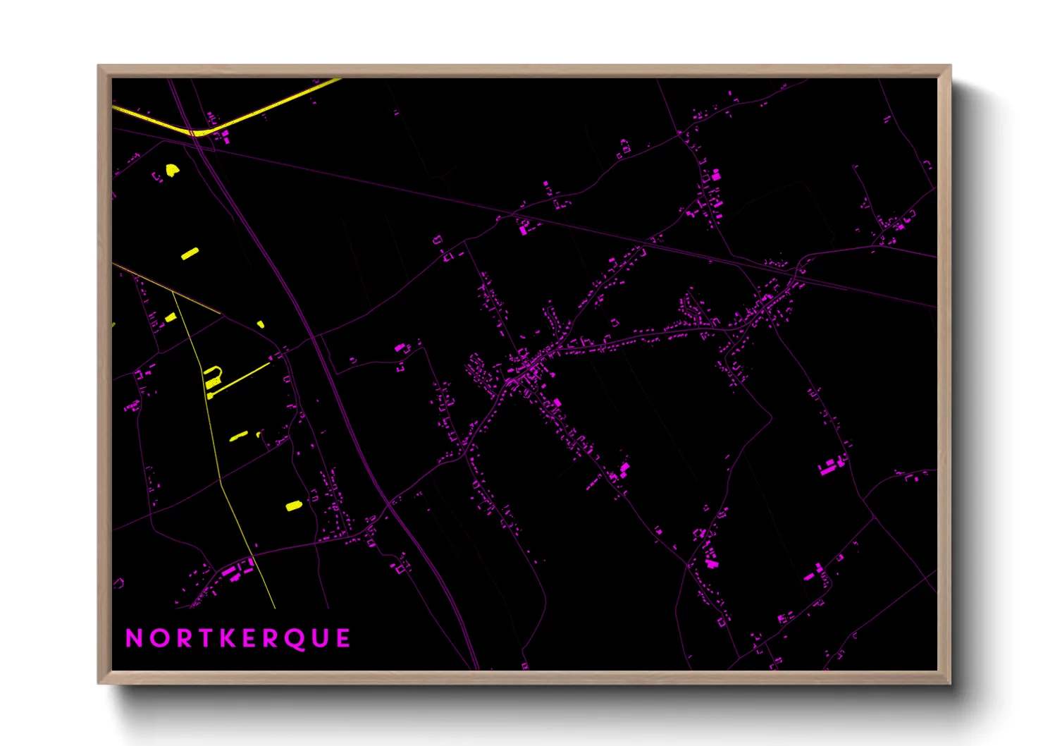 Une affiche de carte sur Nortkerque