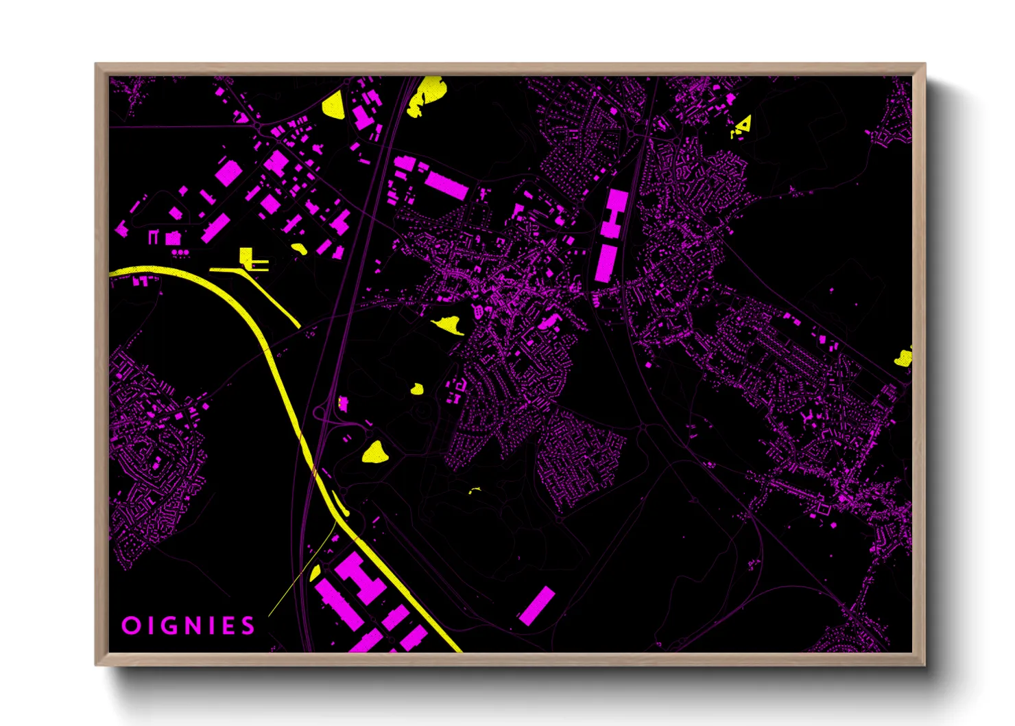 Une affiche de carte sur Oignies