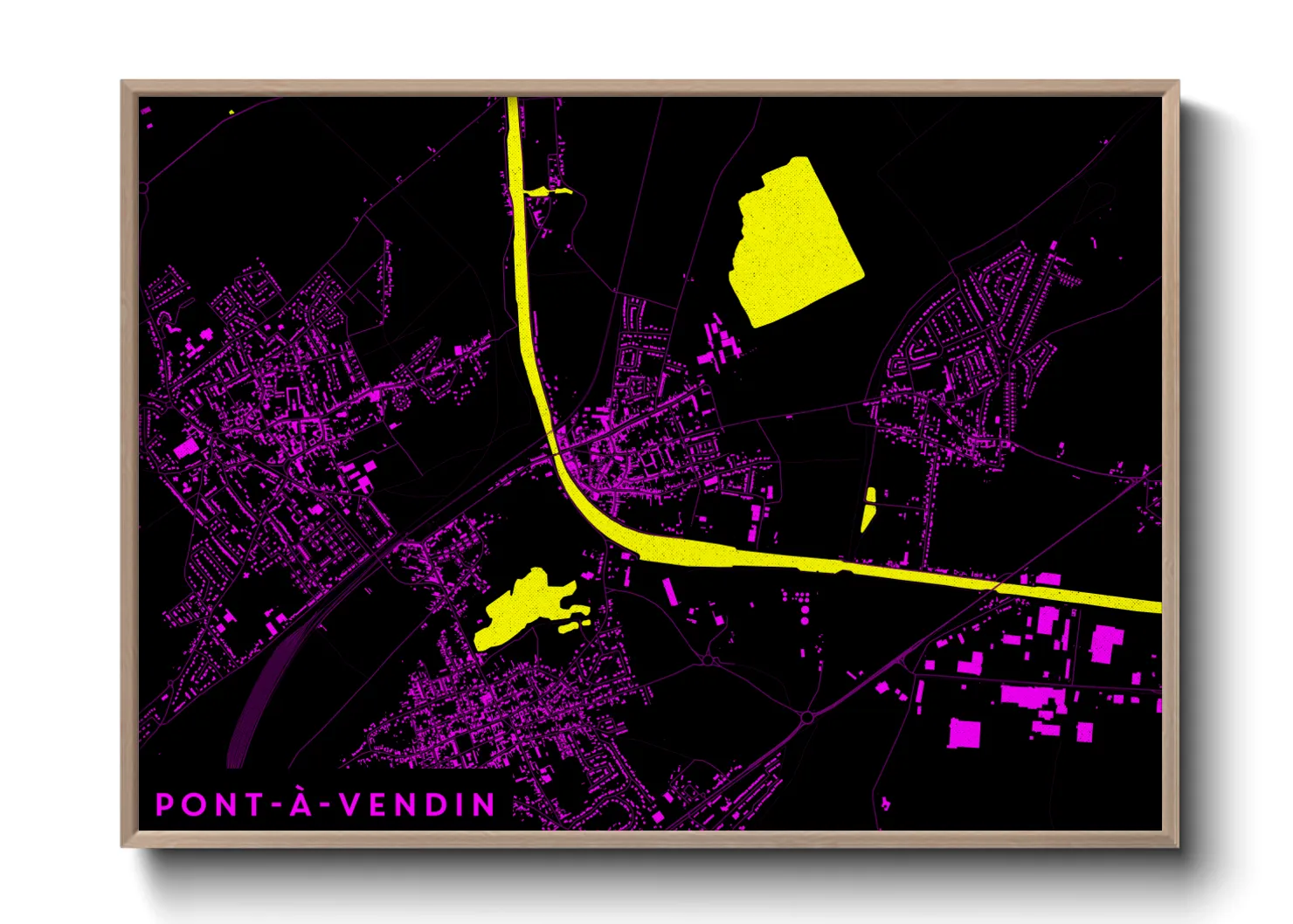 Une affiche de carte sur Pont-à-Vendin