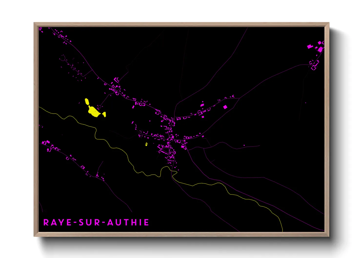Une affiche de carte sur Raye-sur-Authie