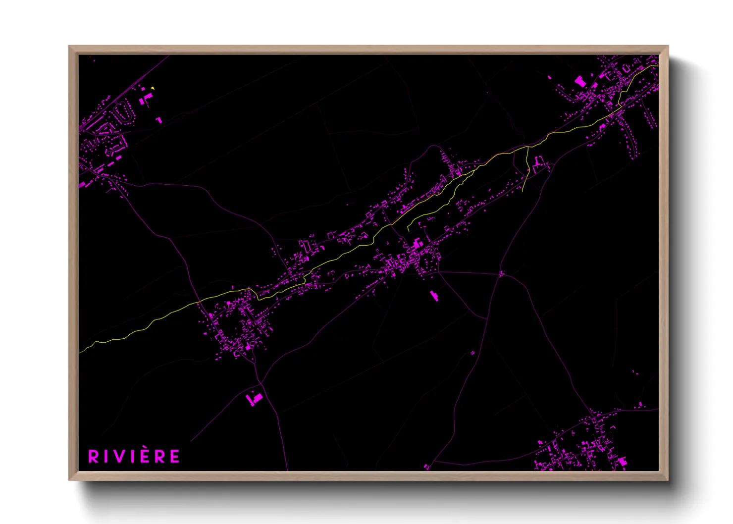 Une affiche de carte sur Rivière