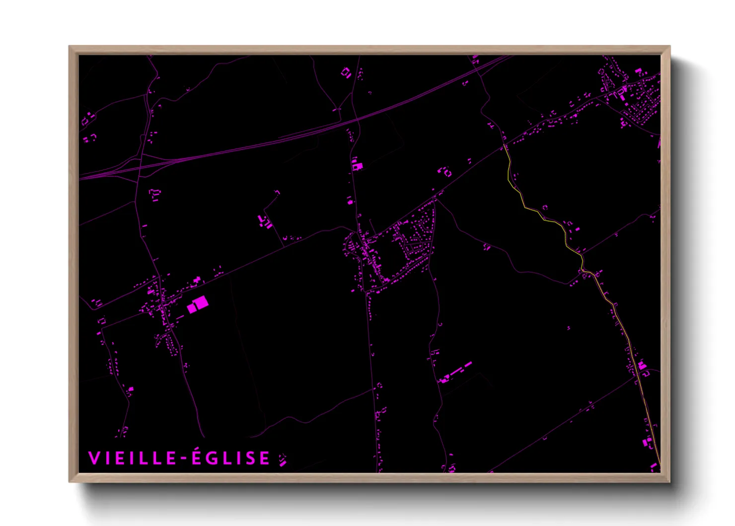 Une affiche de carte sur Vieille-Église