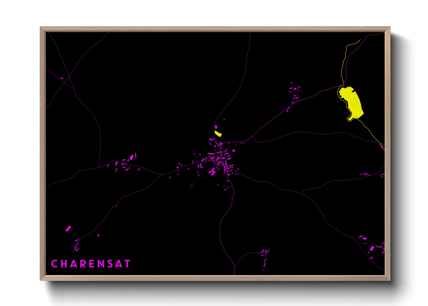 Une affiche de carte sur Charensat