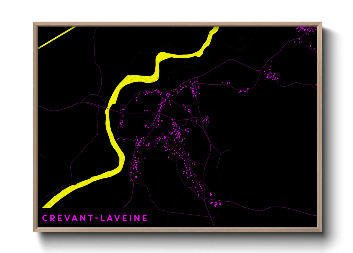 Une affiche de carte sur Crevant-Laveine