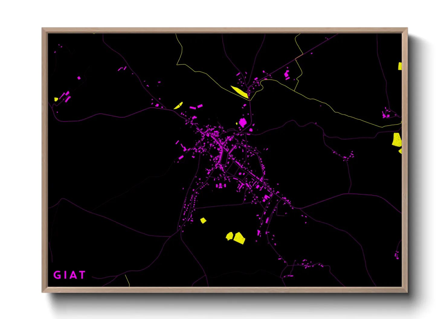 Une affiche de carte sur Giat