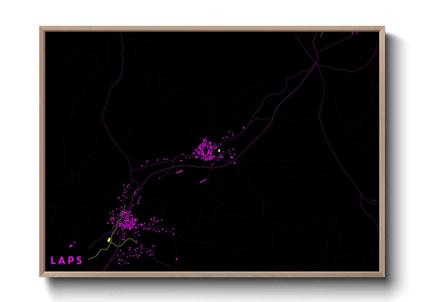 Une affiche de carte sur Laps
