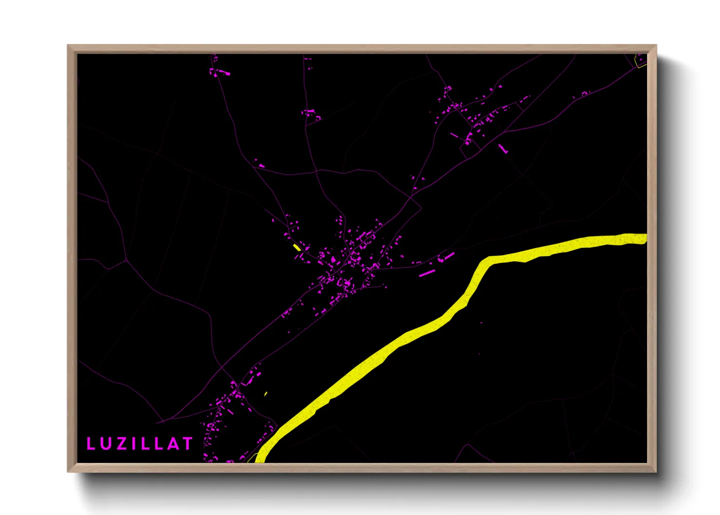 Une affiche de carte sur Luzillat