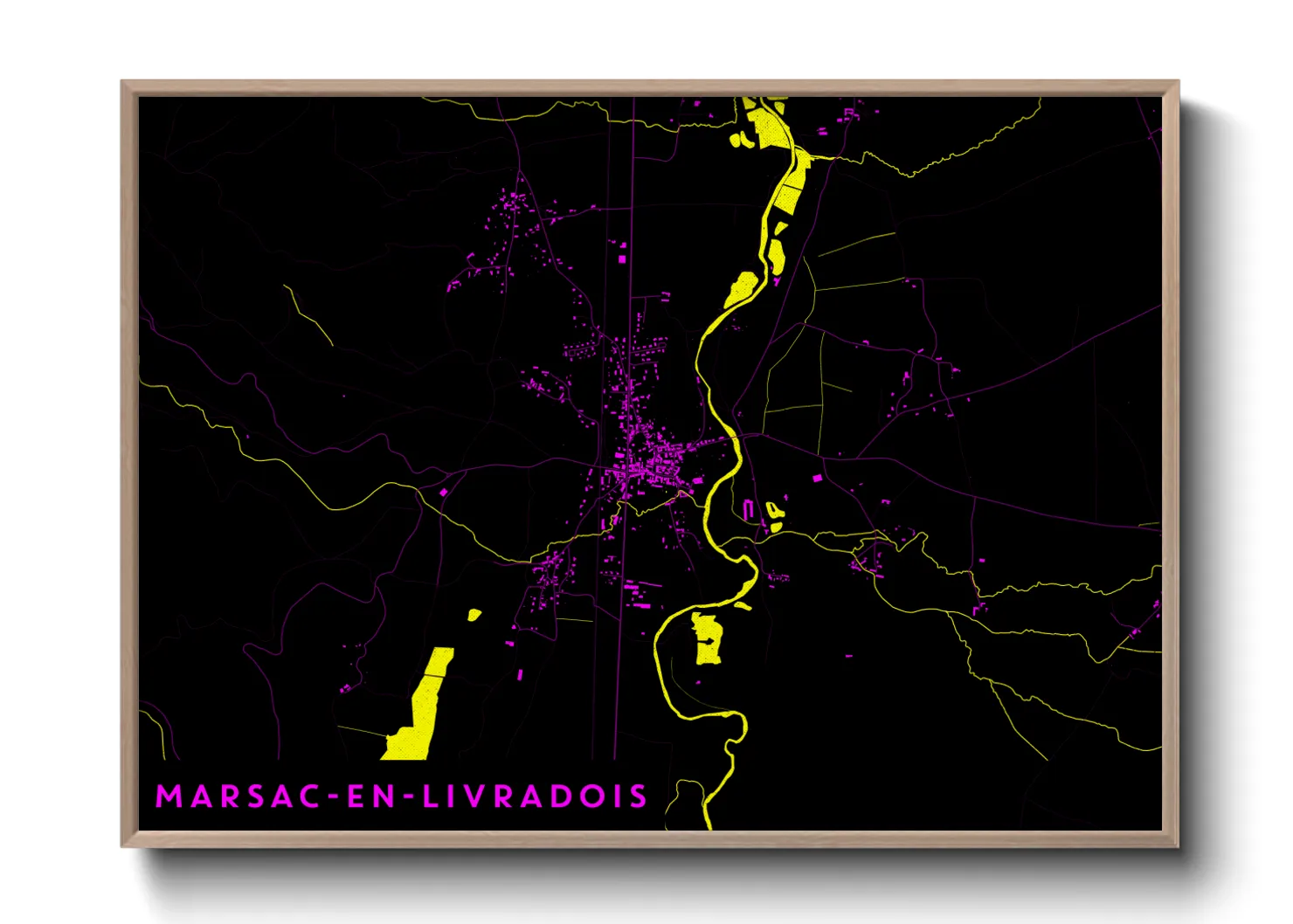 Une affiche de carte sur Marsac-en-Livradois