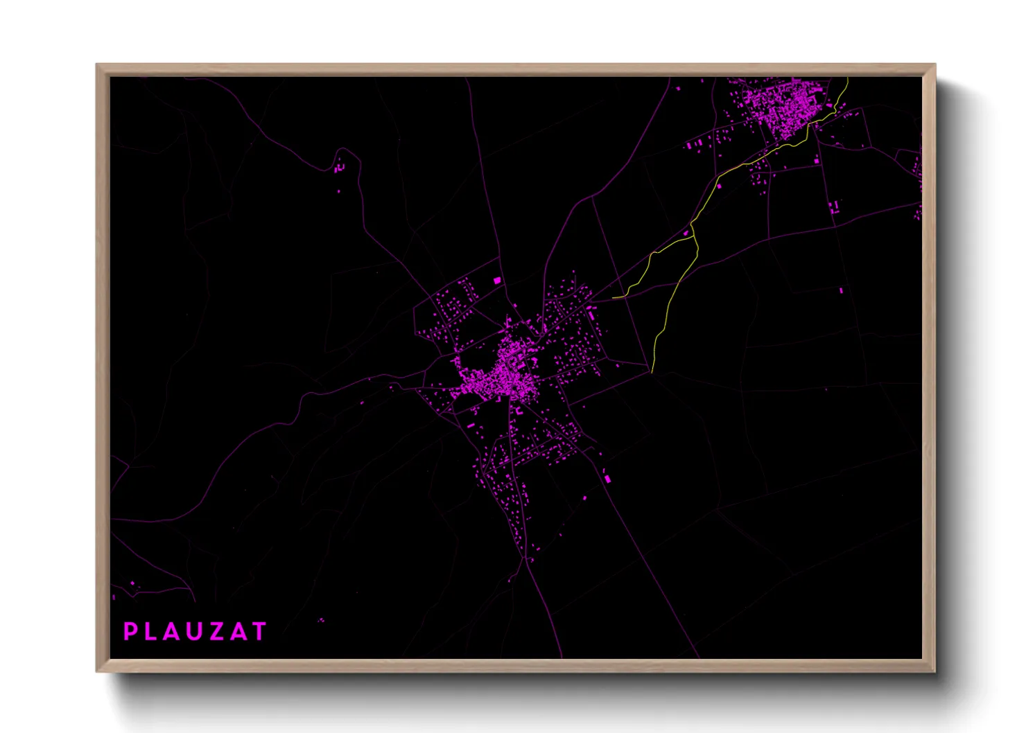 Une affiche de carte sur Plauzat