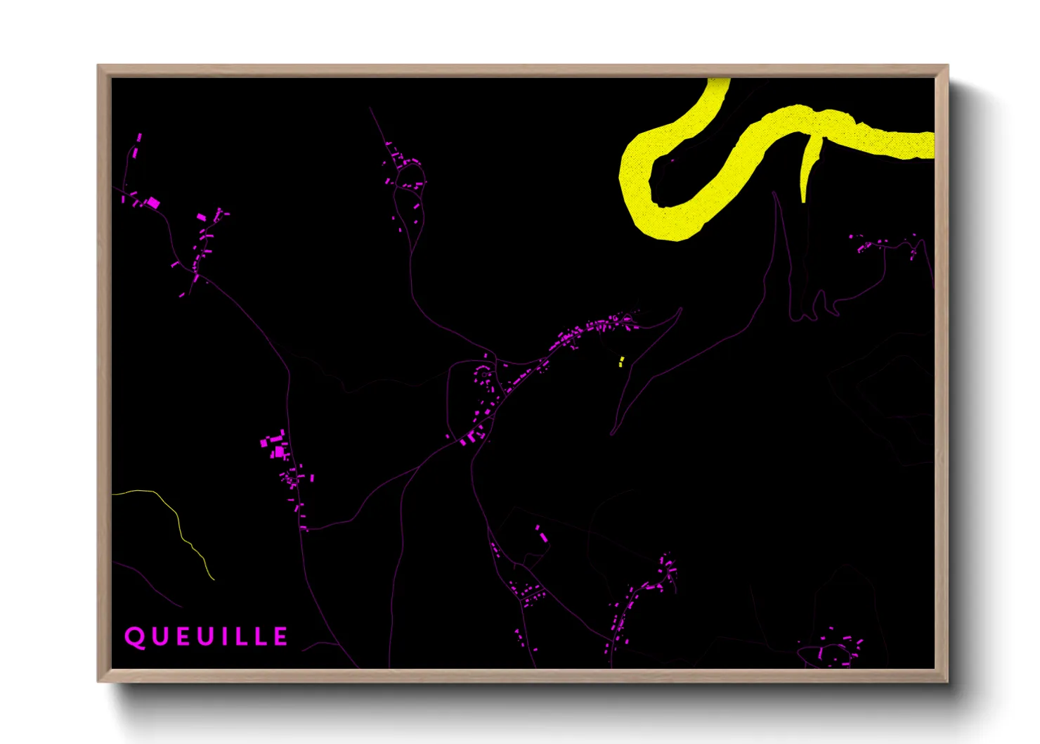 Une affiche de carte sur Queuille