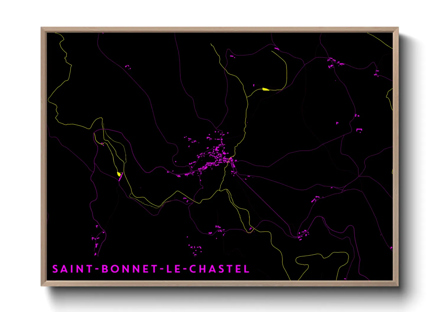Une affiche de carte sur Saint-Bonnet-le-Chastel