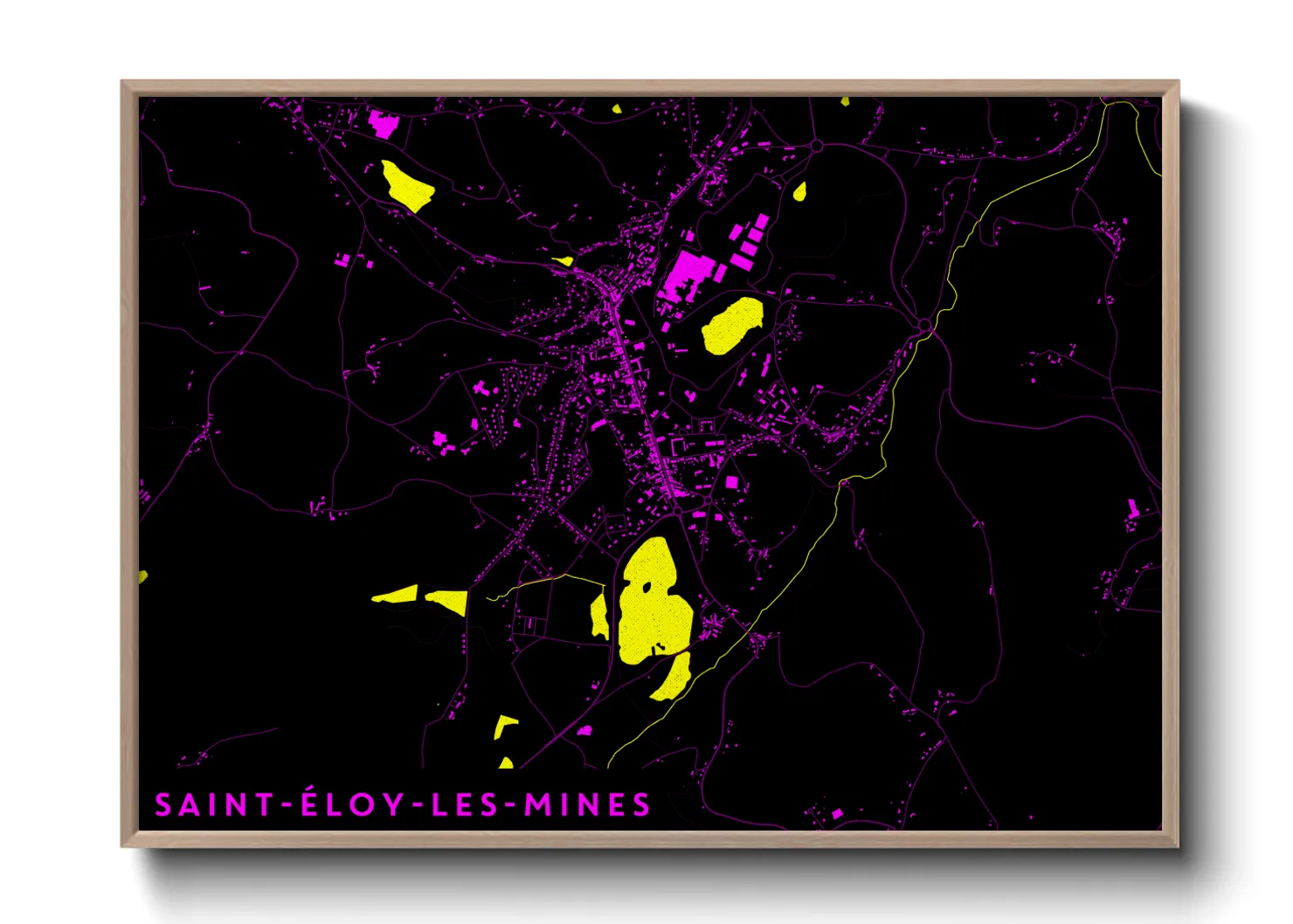 Une affiche de carte sur Saint-Éloy-les-Mines