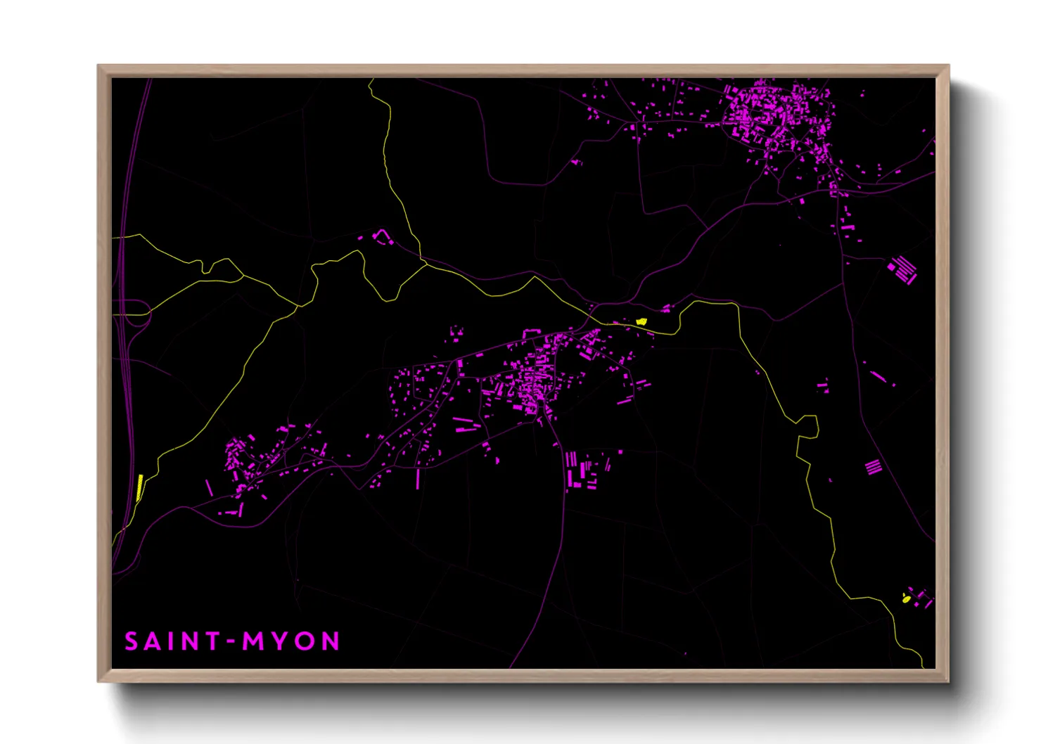 Une affiche de carte sur Saint-Myon