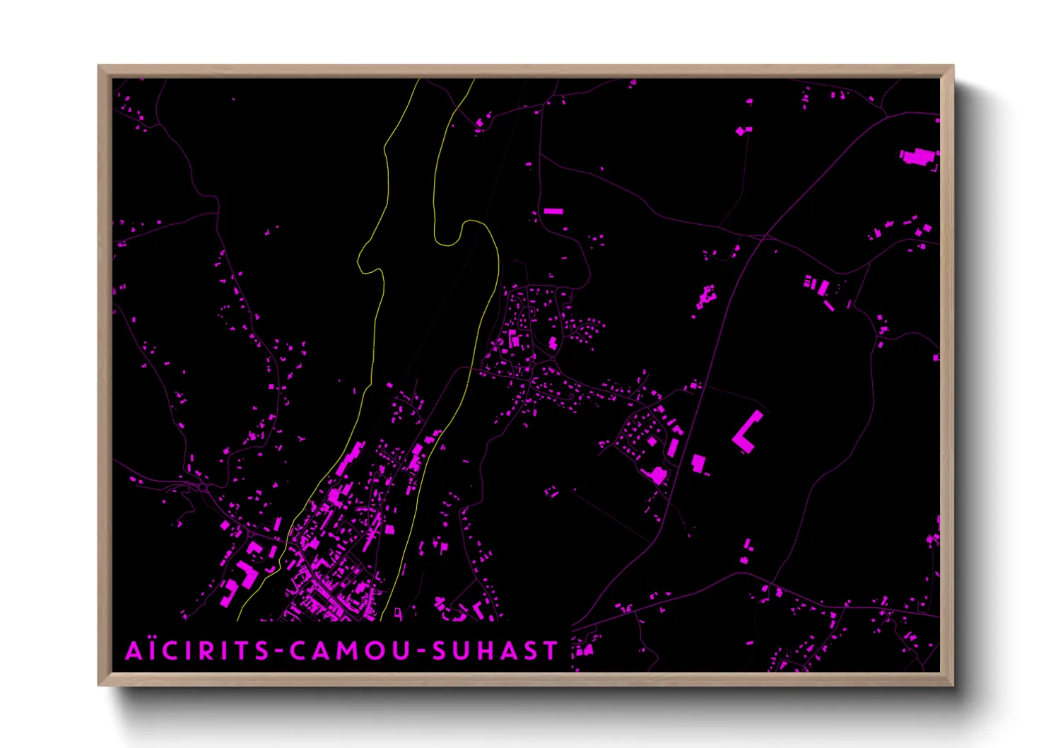 Une affiche de carte sur Aïcirits-Camou-Suhast