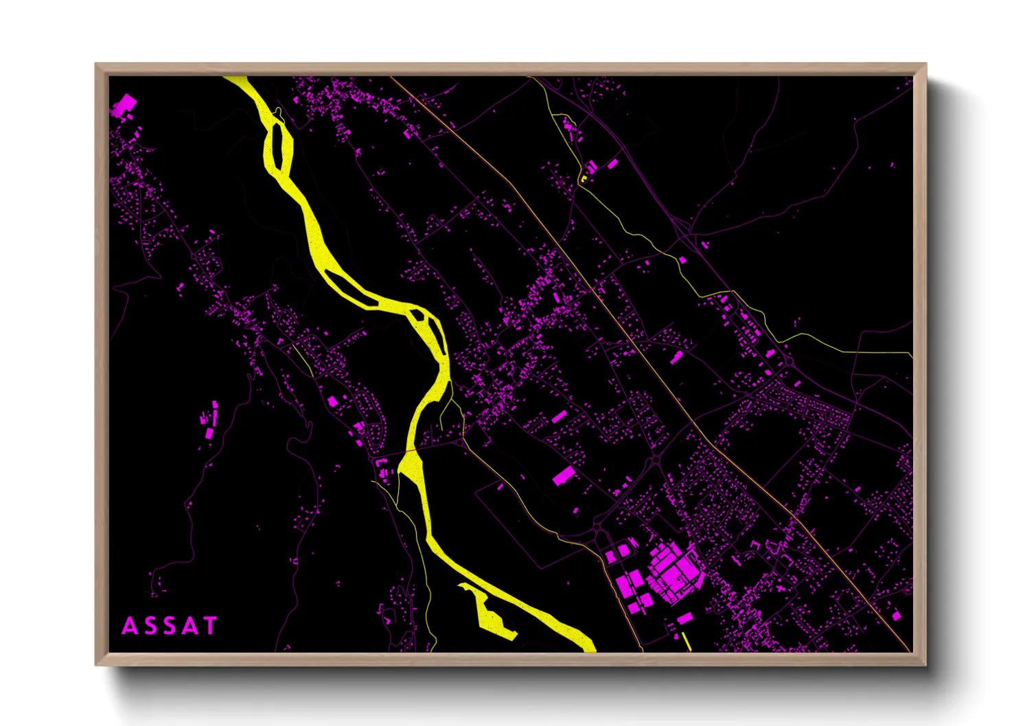 Une affiche de carte sur Assat