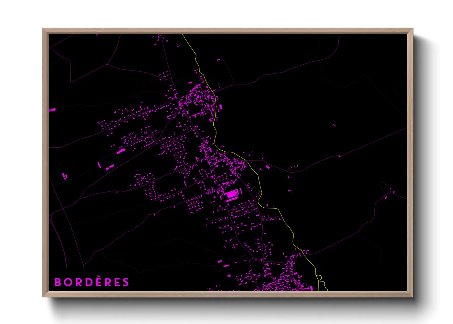 Une affiche de carte sur Bordères