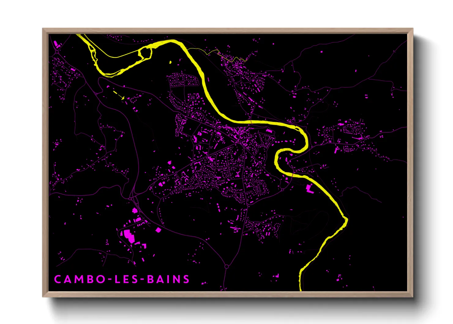 Une affiche de carte sur Cambo-les-Bains