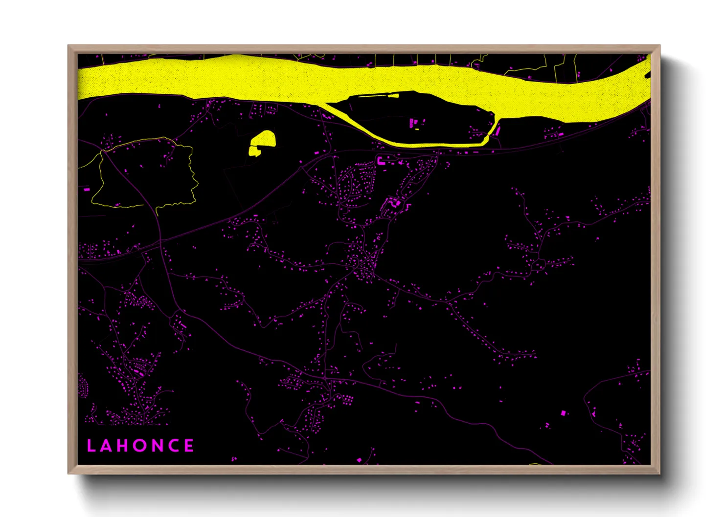Une affiche de carte sur Lahonce