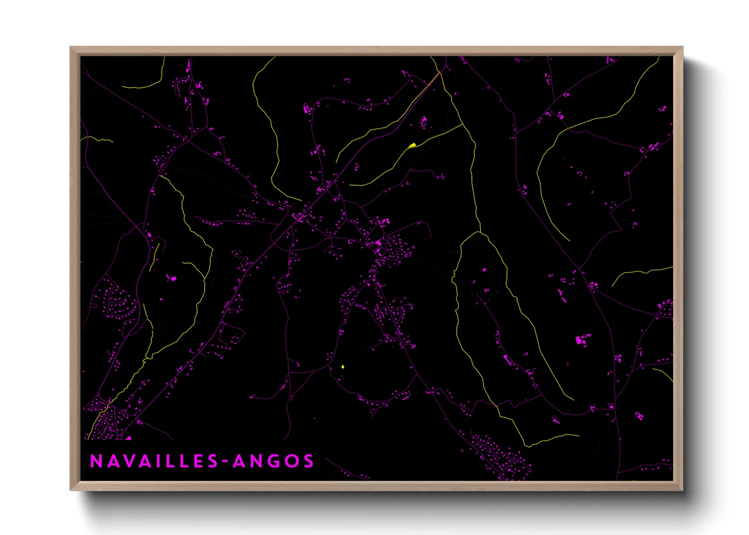 Une affiche de carte sur Navailles-Angos