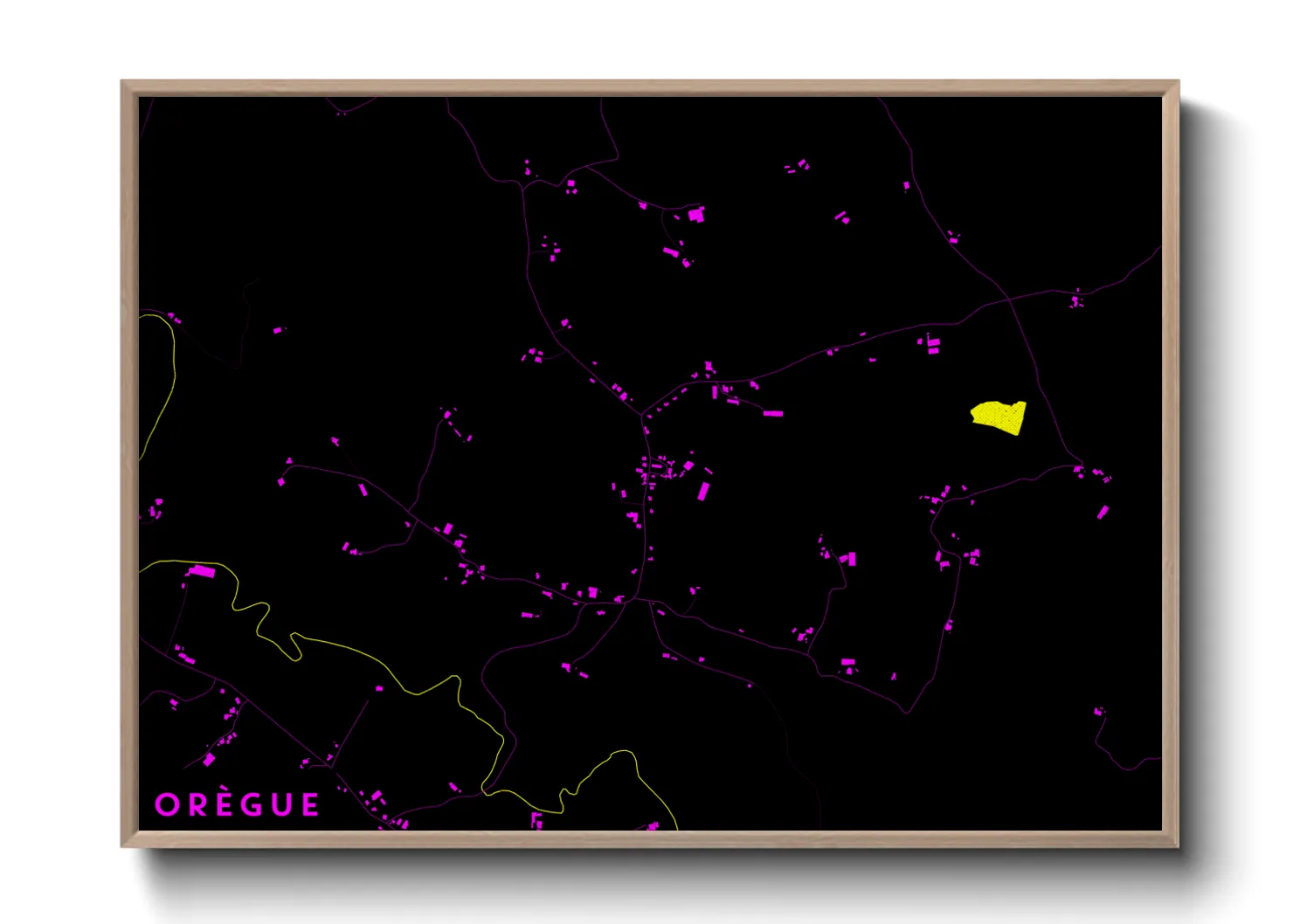 Une affiche de carte sur Orègue