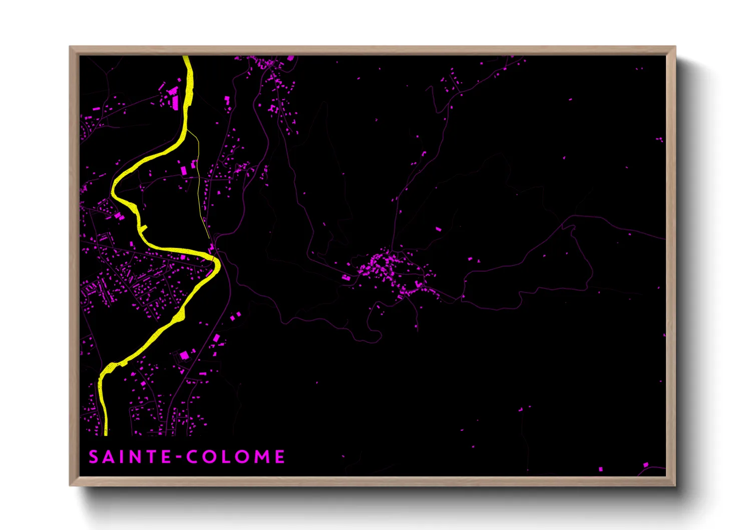 Une affiche de carte sur Sainte-Colome