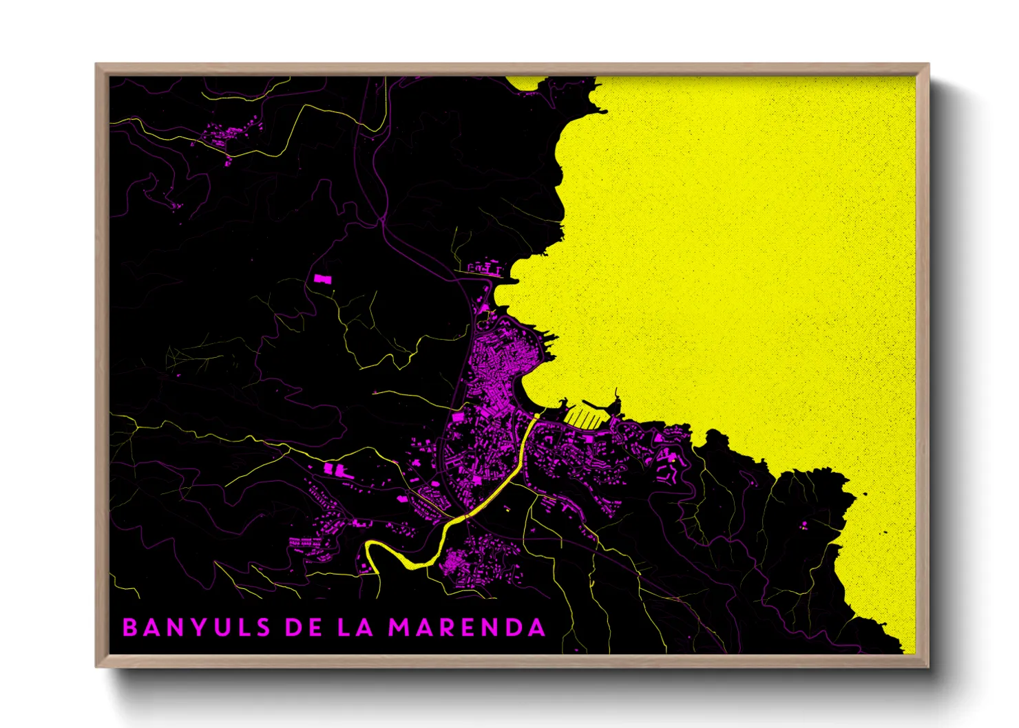 Une affiche de carte sur Banyuls de la Marenda