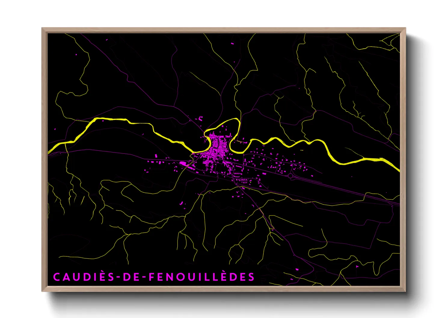Une affiche de carte sur Caudiès-de-Fenouillèdes