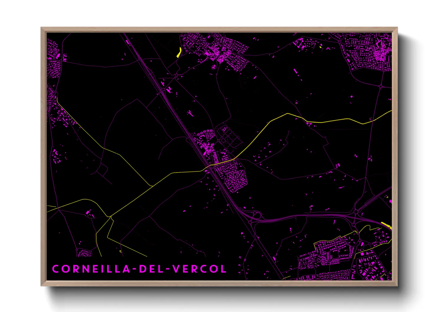 Une affiche de carte sur Corneilla-del-Vercol