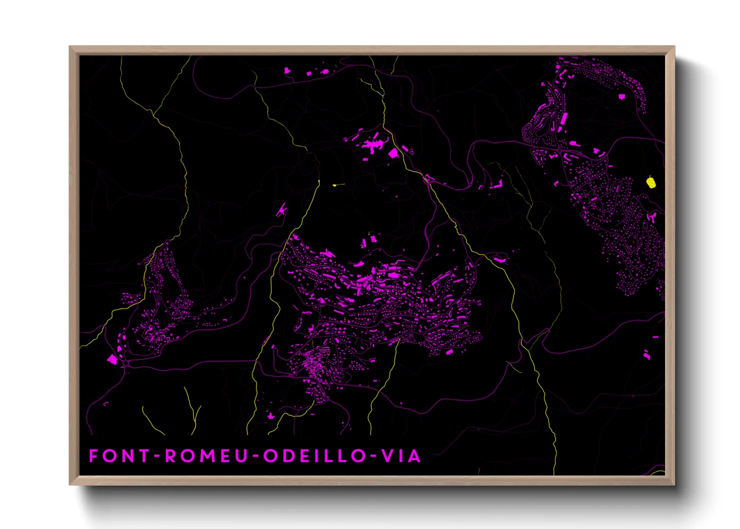 Une affiche de carte sur Font-Romeu-Odeillo-Via